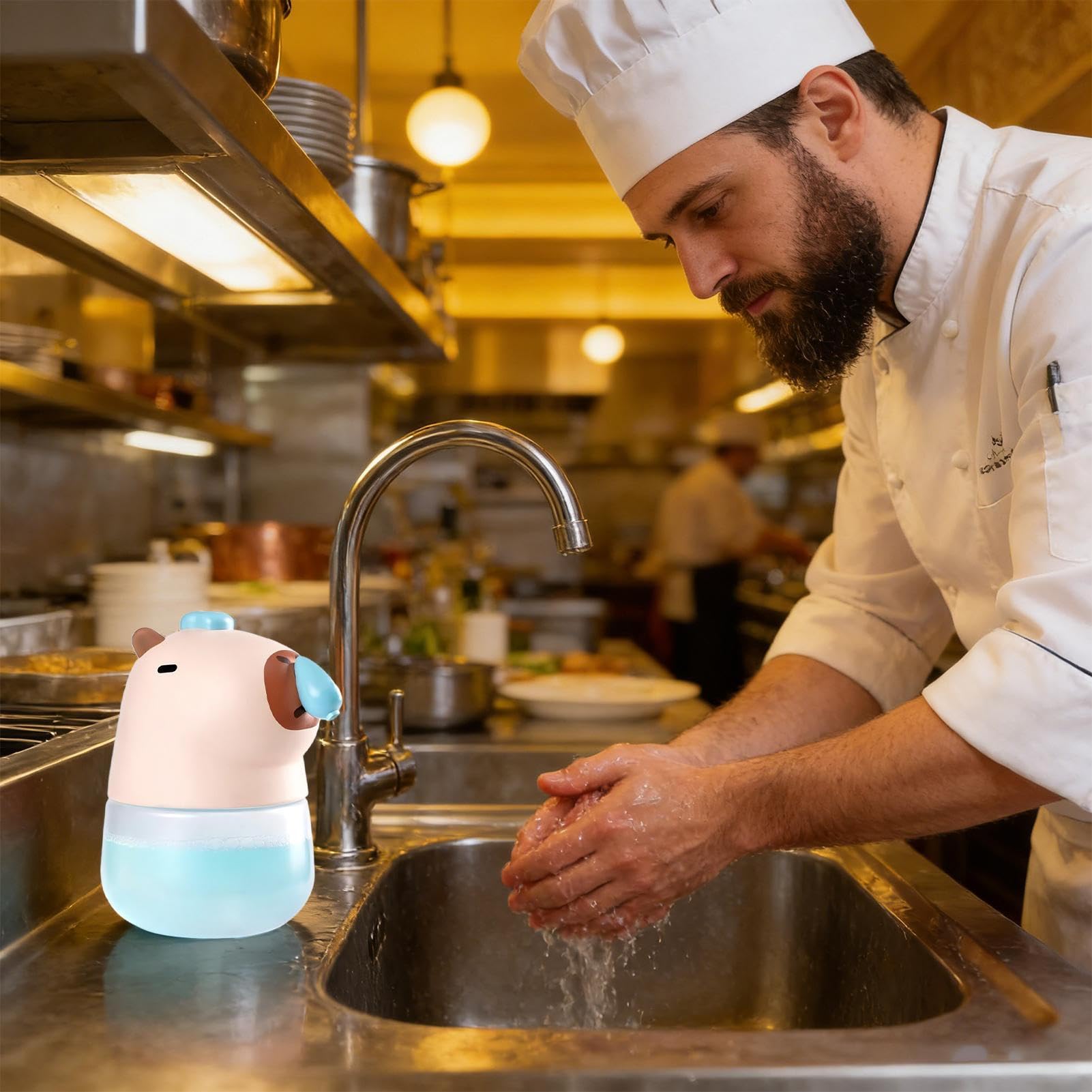 Dispensador Automático de Jabón en Espuma Con Forma De Capibara Recargable