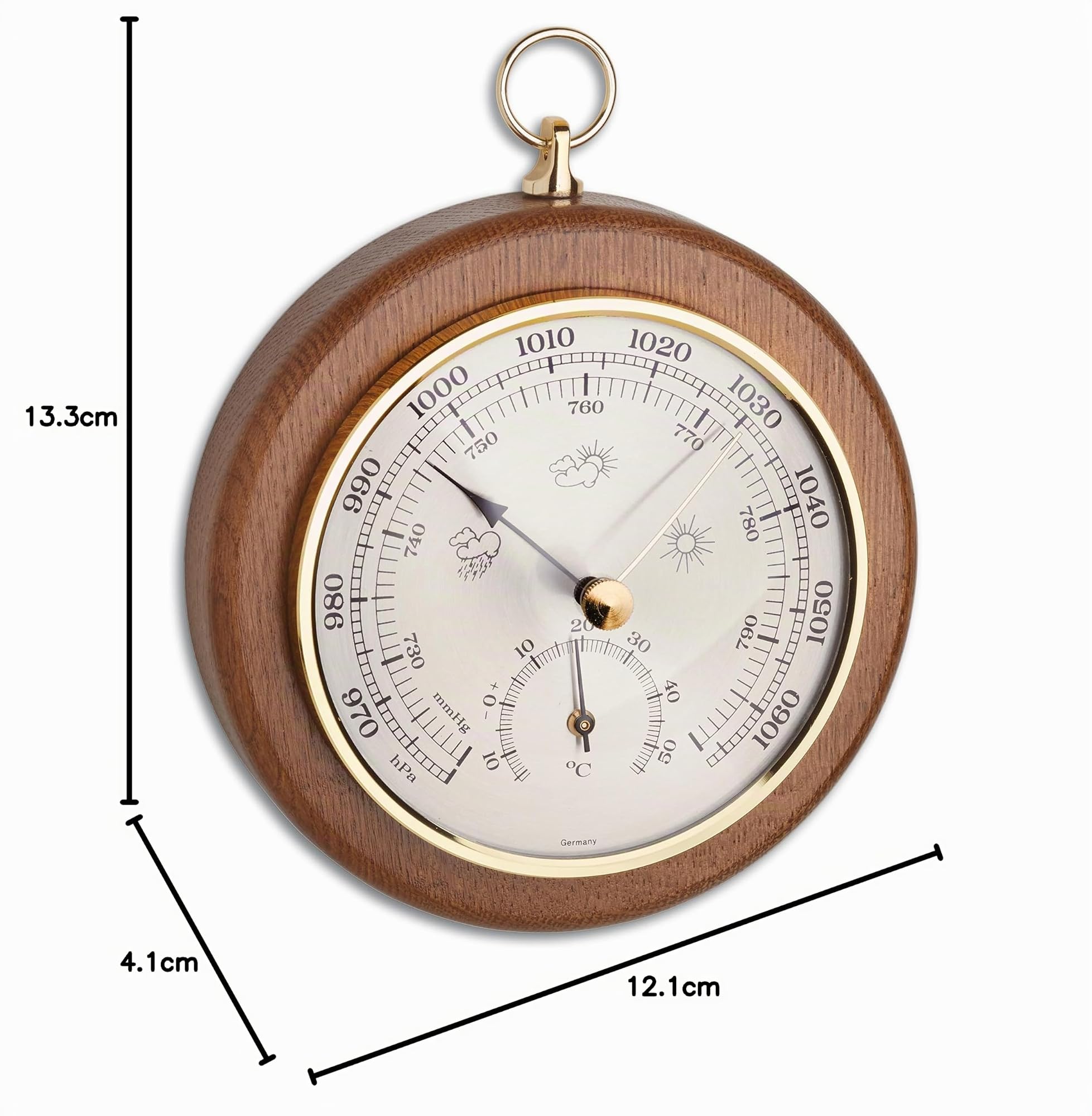 TFA 45.1000.01 - Legno Barometro Interno, 121 mm