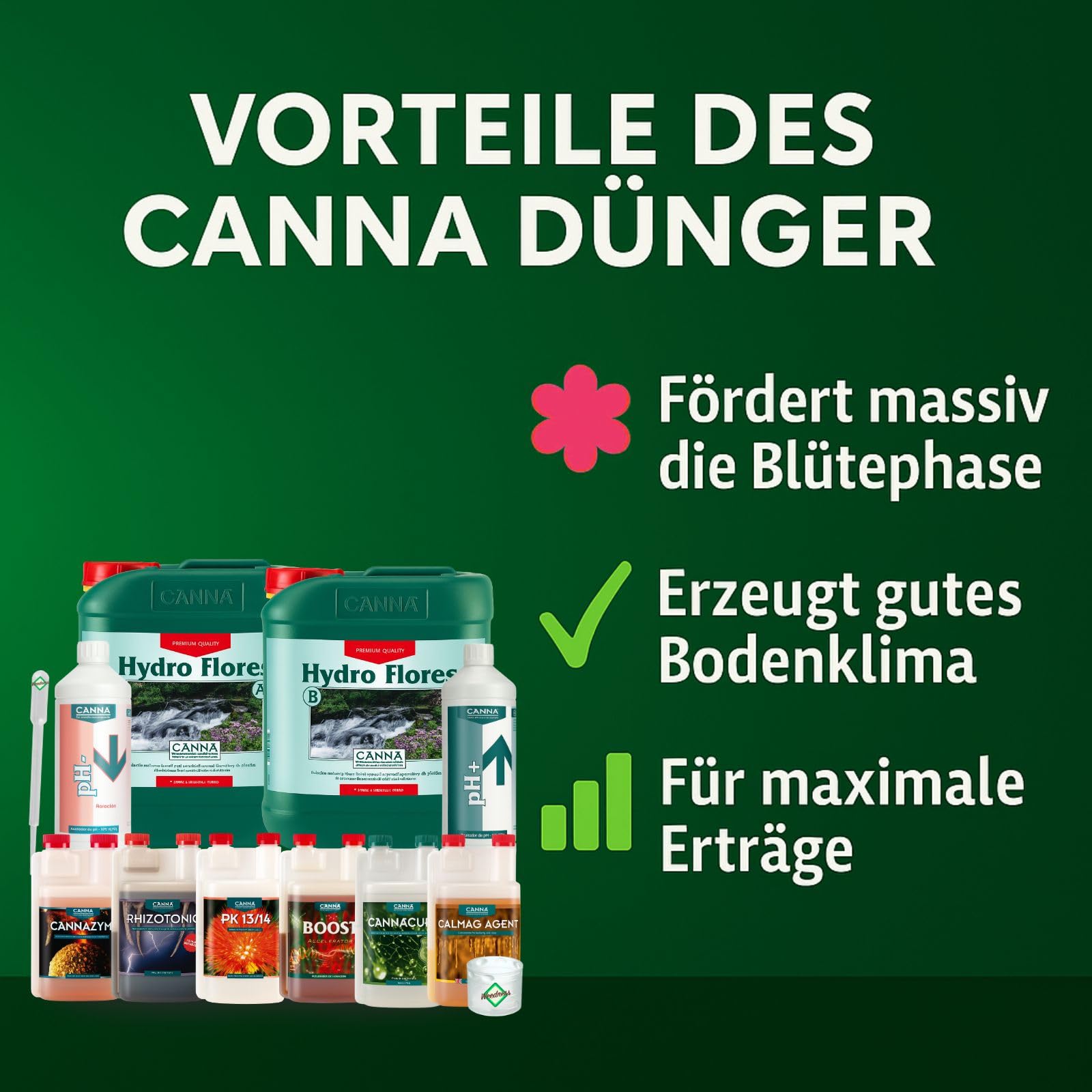 Weedness Canna Hydro Dünger Set BIG – Kit de fertilizantes hidroponicos gran volumen