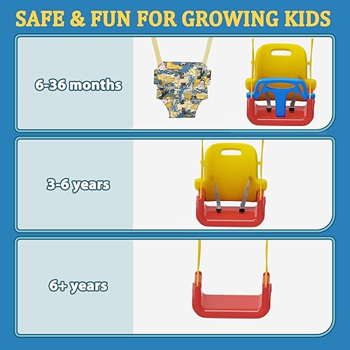 Miniatura 3 de Columpio 2 en 1 para niños pequeños y puente para bebé, plegable con cojín suave, plegable para uso en interiores y exteriores, fácil de instalar y