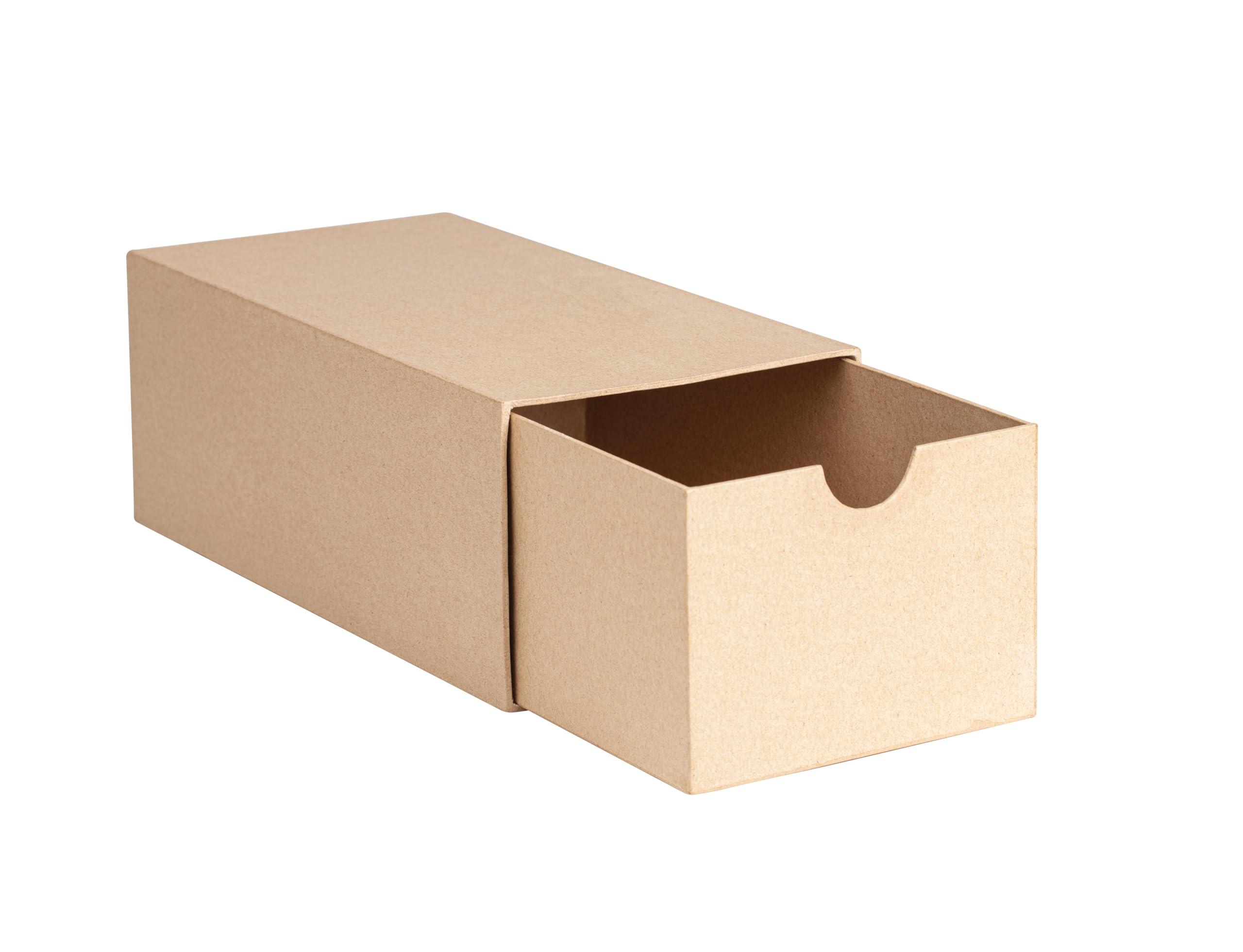 Dcopatch BT088C  A Stand in Brown Papier Mache, 32 x 16 x 12 cm, Rectangular Box with Drawer