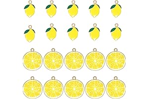 yうえton Enamel Alloy Charms Pendant Dainty Yellow Lemon Charms