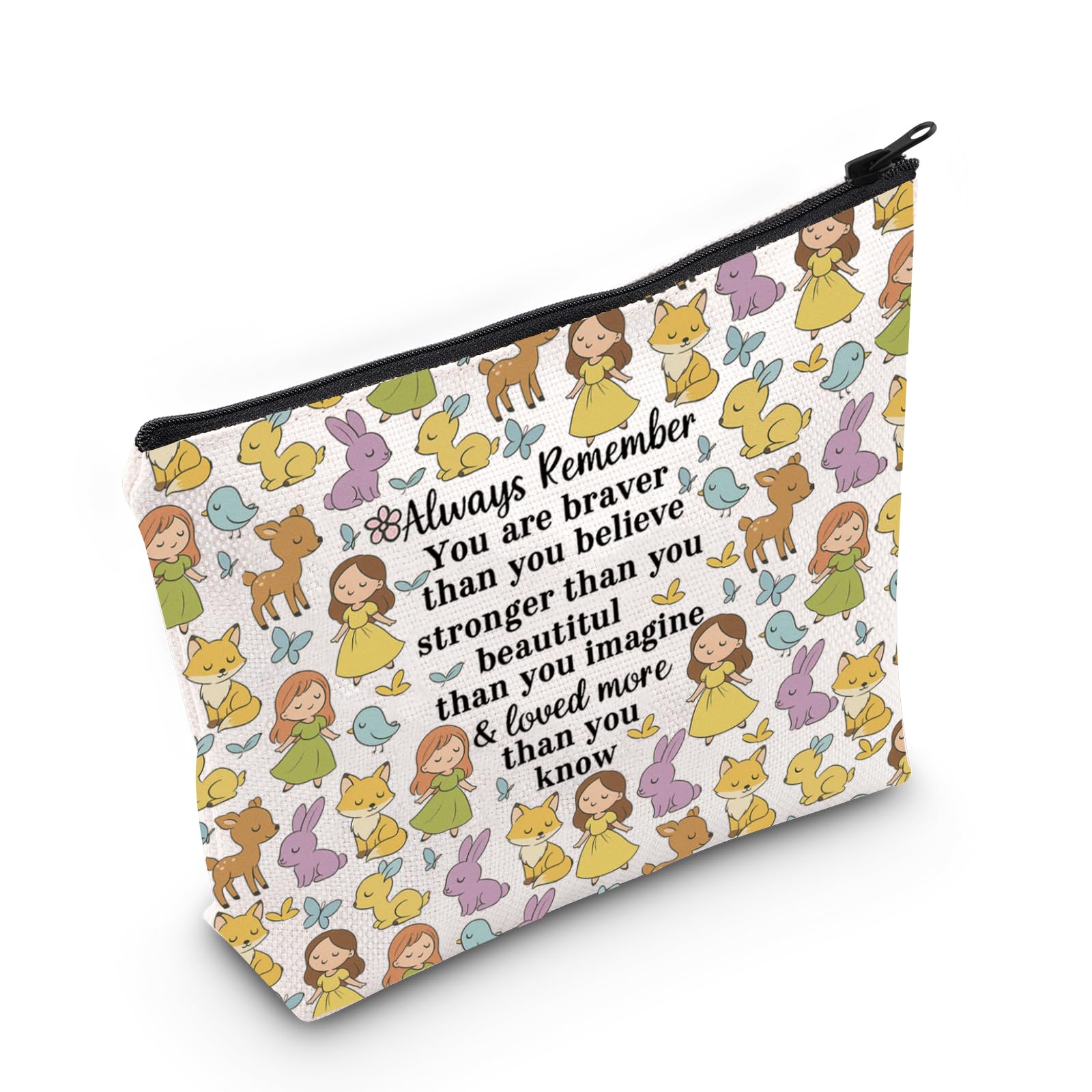 LEVLO Beauty Story Cosmetic Make up Bag Movie Inspired Gifts You Are Braver Stronger Smarter Than You Think Makeup Zipper Pouch Bag For Women Girls