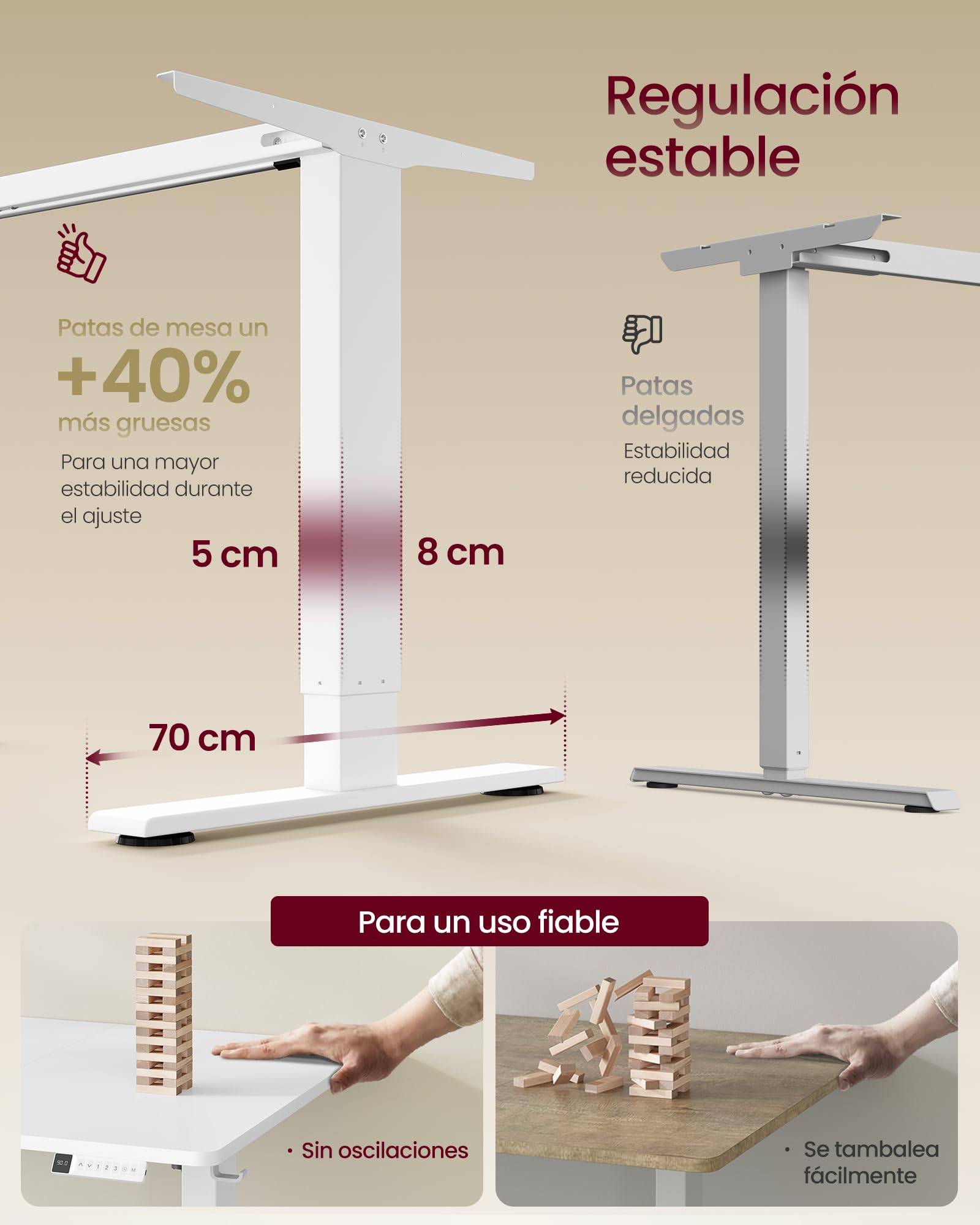 VASAGLE Escritorio Elevable Eléctrico, Mesa Ajustable en Altura con Carga Rápida Tipo C, Memoria de Altura y Caja de Cables, 120 x 80 x (72-120) cm, Blanco, para Oficina, Colección Balok LSD142WZ02