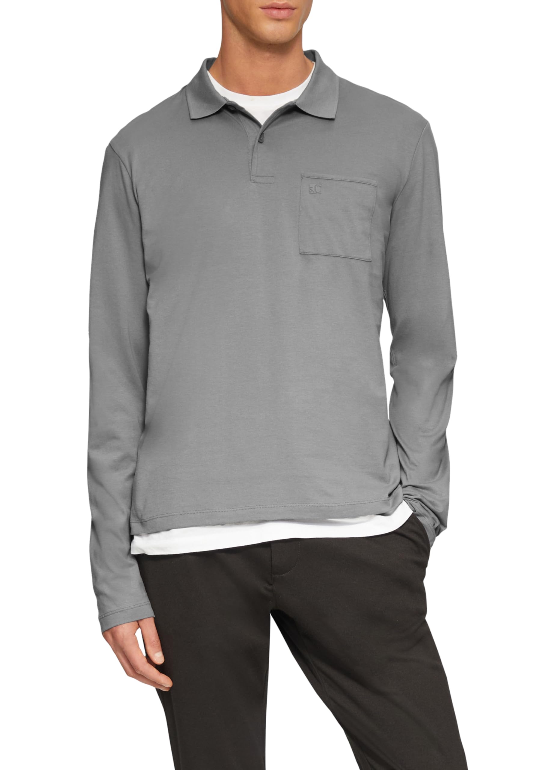 s.Oliver Men's Long-Sleeved Polo Shirt, 9500, XL