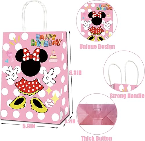 Miniatura 3 de 16 bolsas de fiesta para suministros de fiesta de cumpleaños con temática de ratón, bolsas de regalo de fiesta para fanáticos del ratón, bolsas de