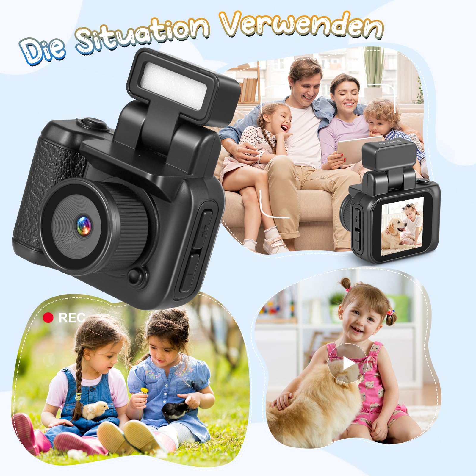 Mini Keychain Kamera 1080p - Retro Design Mit LED Blitz & 64GB Karte Für Kinder & Haustiere