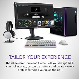 Alienware Pro Wireless Gaming Mouse - 2.4GHz Gaming Wireless/USB Wired Connectivity, Adjustable DPI, Optical Sensor Technology, 6 Programmable Buttons, 650 IPS Sensor Max Speed - Lunar Light