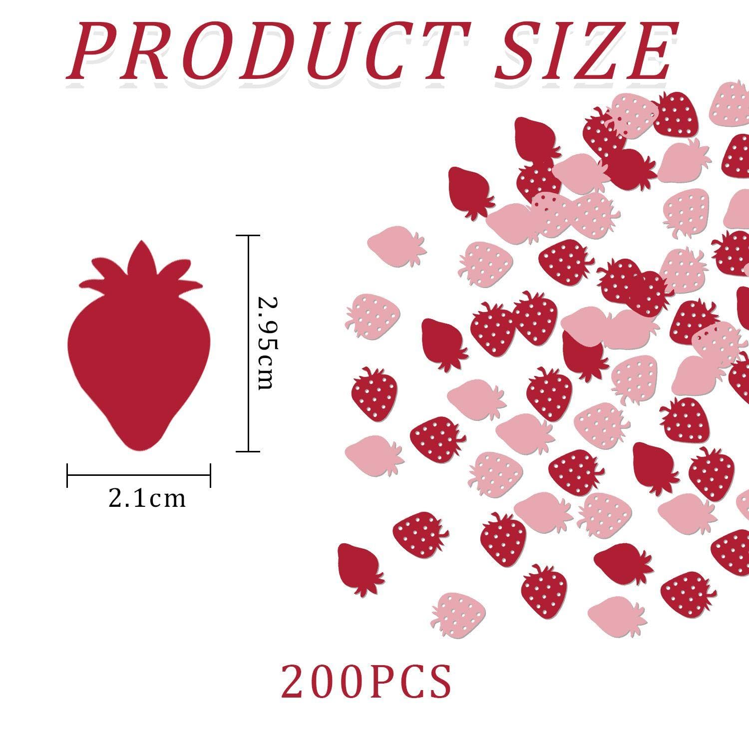 KSBBHDS 200 Confettis De Motifs De Fraises, Décorations De Fête, Accessoires De Gicleurs De Fête, Confettis Créatifs Mignons