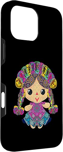 Vista 51 de iPhone 13 Pro Max muñeca mexicana, maria, mazahua arte huichol, lele, estuche