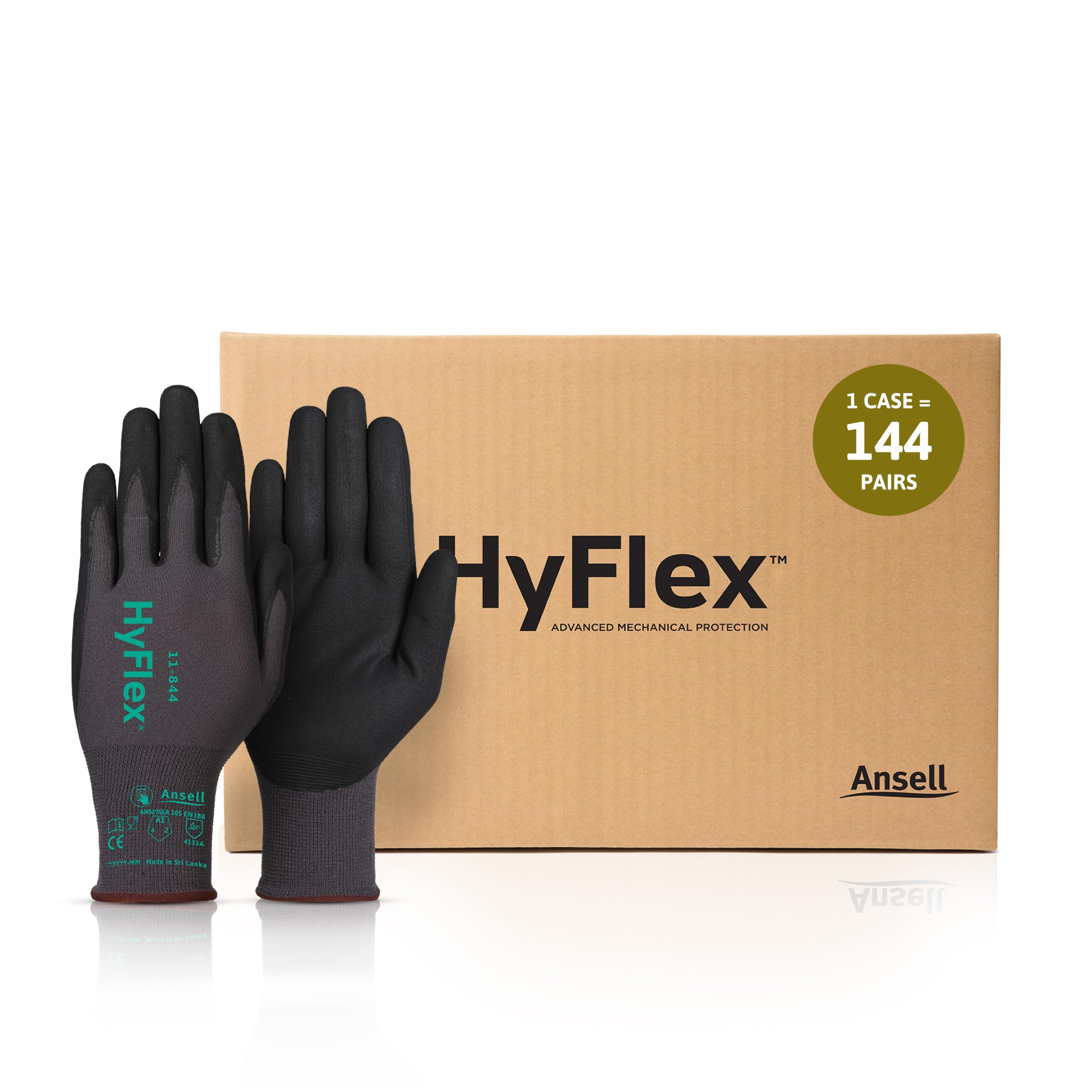 Ansell HyFlex 11-844 AEROFIT Precision Multi-Purpose Gloves