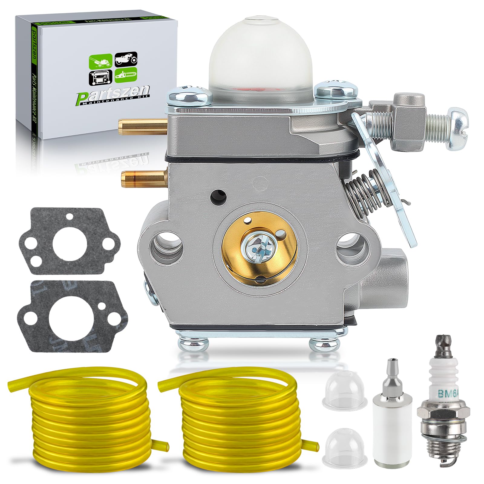 753-06190 Carburetor Kit for Troy-Bilt TB22EC TB80EC TB32EC TB42BC Trimmer for Bolens BL160 BL110 for Cub Cad BC210 BC280 CC212 SS270 for Remington RM2510 RM2520 RM2560 with Tune-up Parts