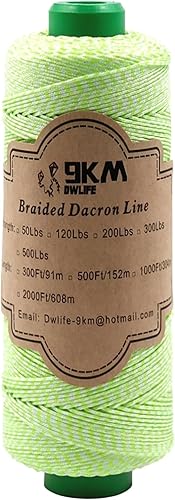 Miniatura 9 de 9KM DWLIFE Cuerda trenzada de cometa Dacron de 200 libras, 1000 pies, poliéster yoyo, cuerda resistente para exteriores