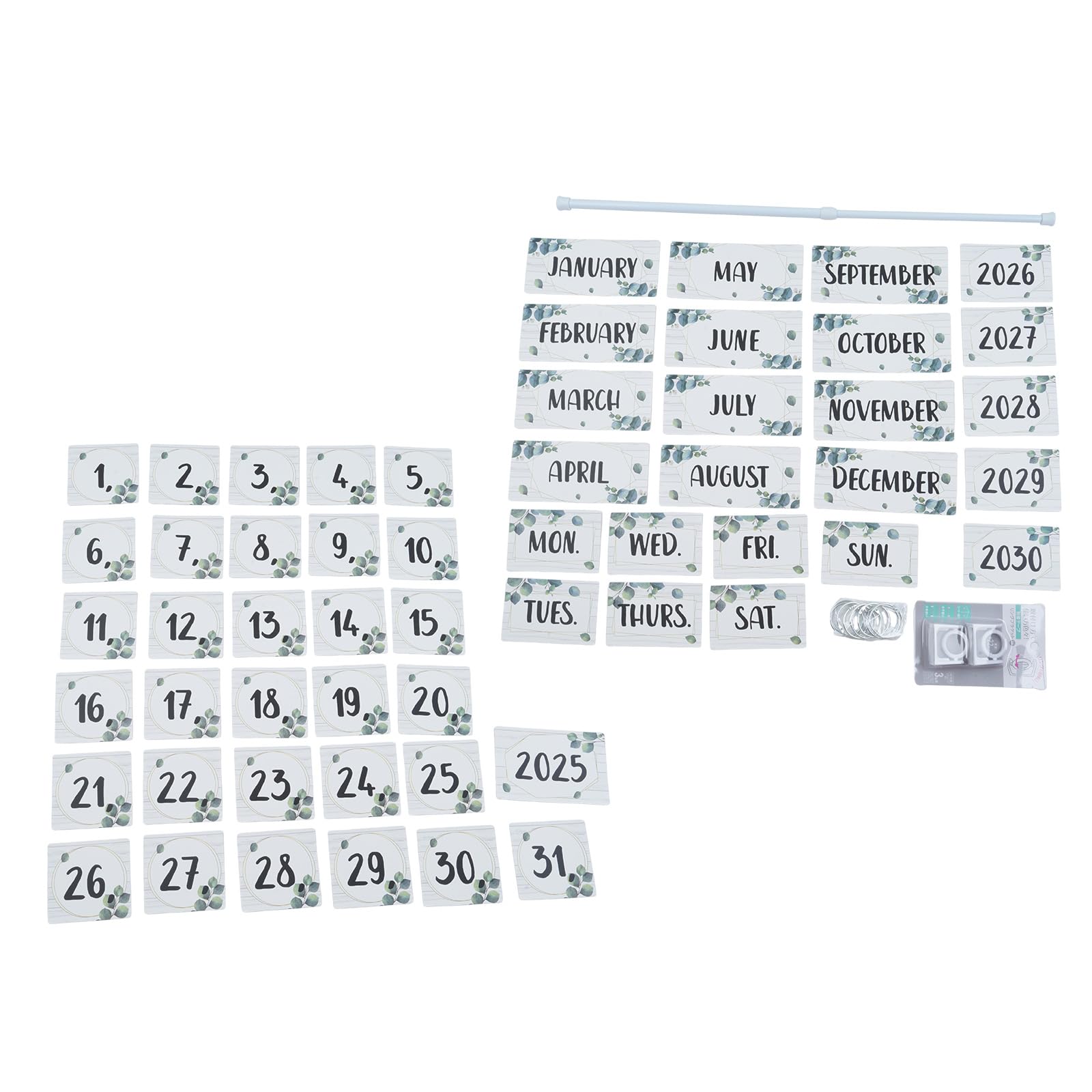 Flipping Calendar for Classroom Calendar Bulletin Board Set with Holder 54 Date Cards and Adjustable Metal Binder Rings Bulletin Board Set