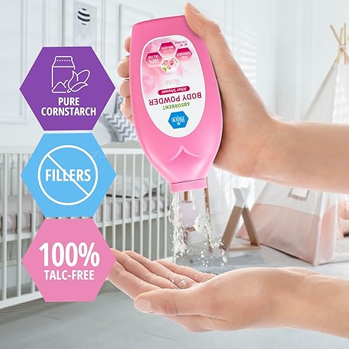 Miniatura 2 de MED PRIDE Polvo corporal de almidón de maíz sin talco con aroma a rosa, cuidado de la piel que absorbe la humedad para una frescura diaria, fórmula