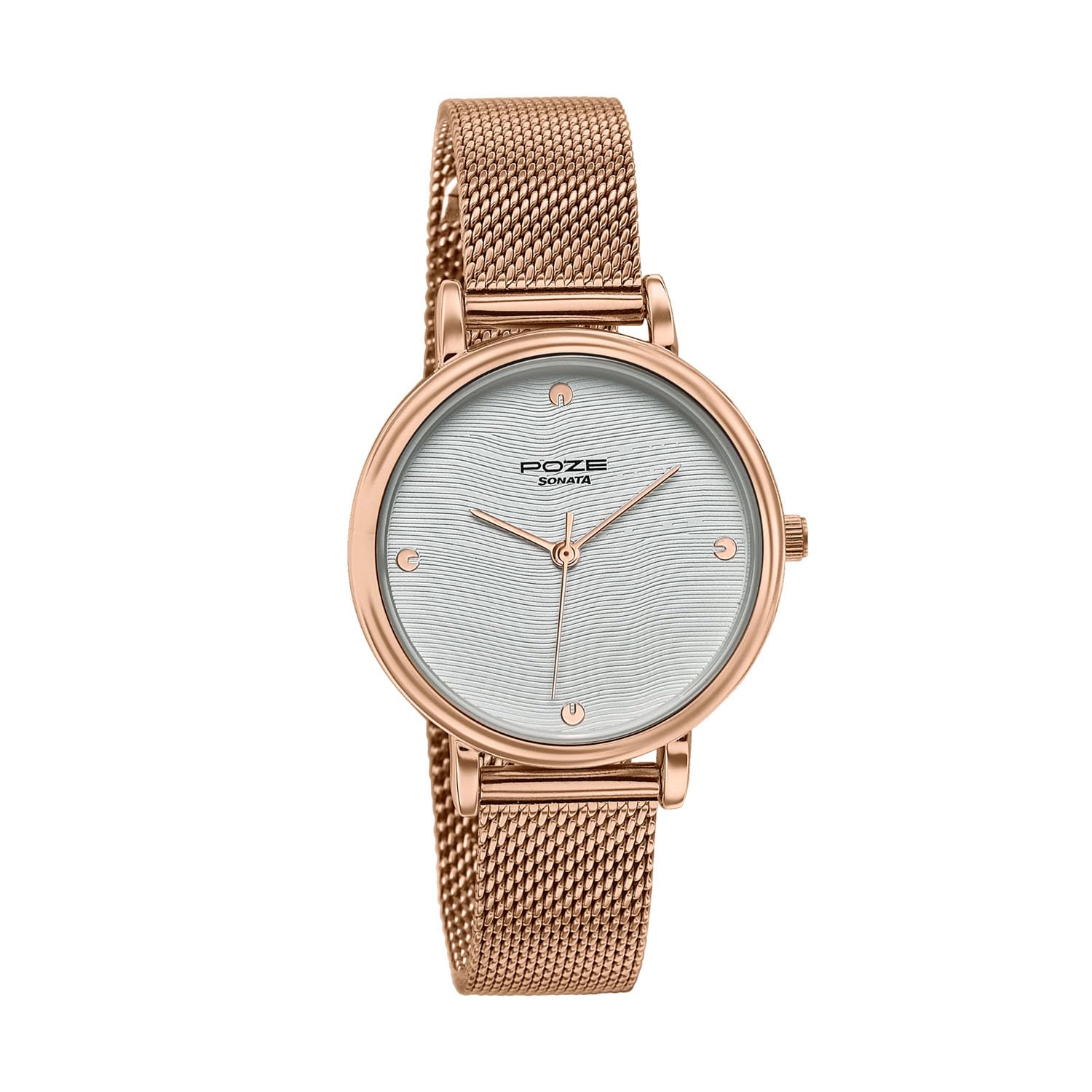 sonata Poze 9 with Quartz Analog White Dial IPRG Strap Watch for Women - SP80179WM01W-picture-35