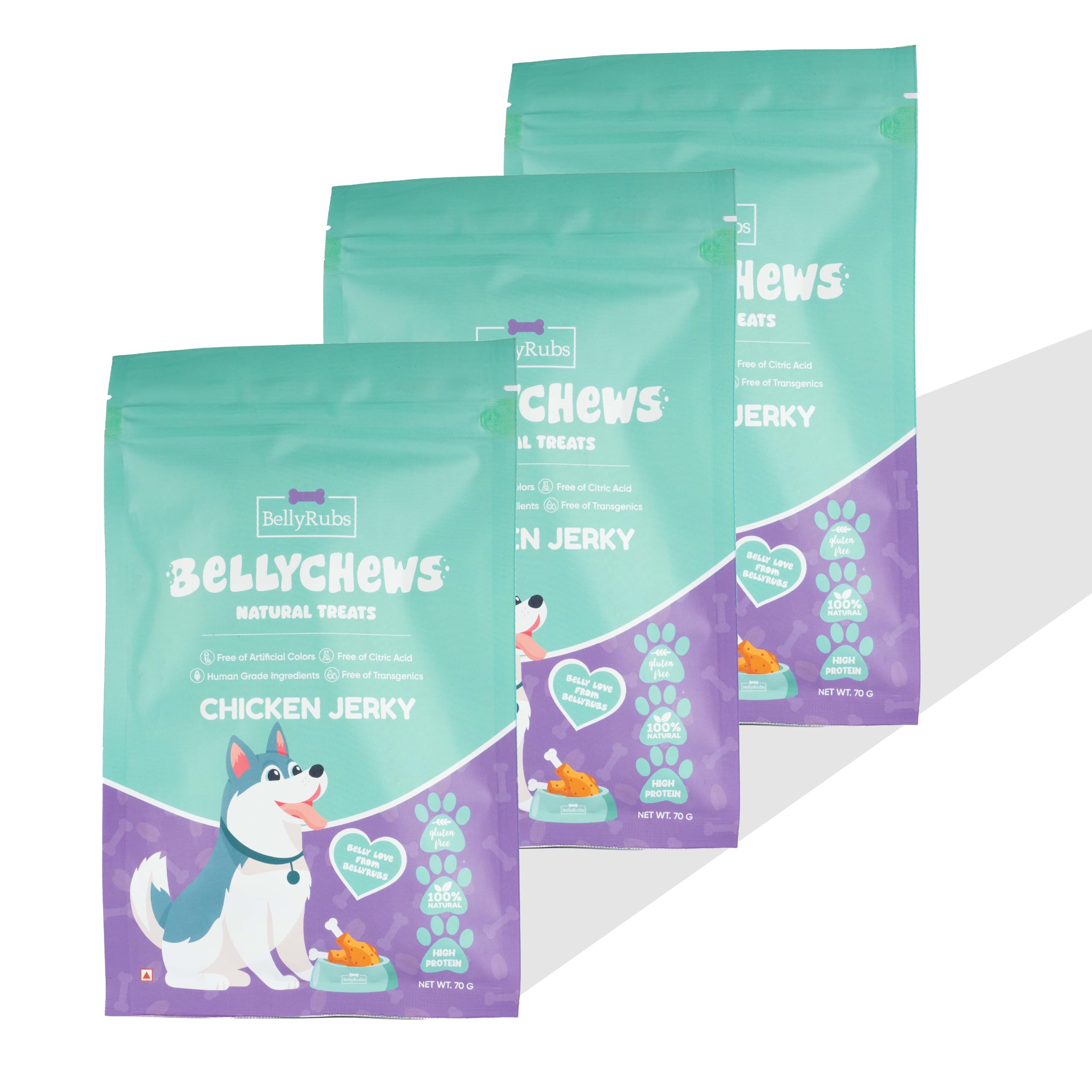 BellyRubs BellyChews Chicken Jerky Dog Treats - (70g x 3) Pet Snacks Rich in Protein All Breeds Dog Food - Easy to Digest - Human Grade Ingredient, Gluten & Grain-Free - Pack of 3 (B0D49Q3NT6) Amazon Price History, Amazon Price Tracker