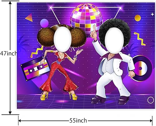 Miniatura 2 de Cartel de discoteca de los años 70, telón de fondo de juego de simulación, decoración temática de bola retro para club nocturno, baile de neón,