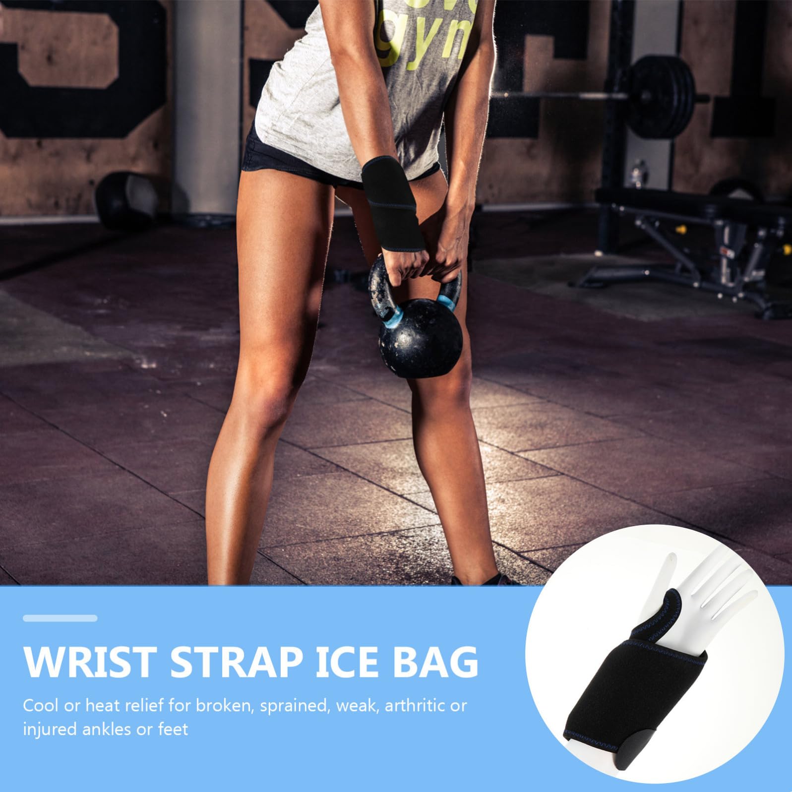 Borsa in Nylon Composito Gel Riutilizzabile 2 con Fascia Versatile per Polsi e Piedi per Infortuni Sportivi