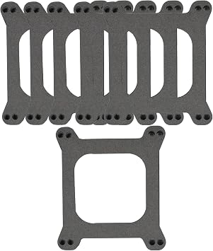 10 Pack Black Holley Carburetor Base Gaskets,Carburetor Mounting Gasket 4 BBL 1/16" Thick Carburetor Gasket for Holley 4150 4160 Edelbrock Quadrajet SBC BBC 265 283 307 327 350 383 Etc.