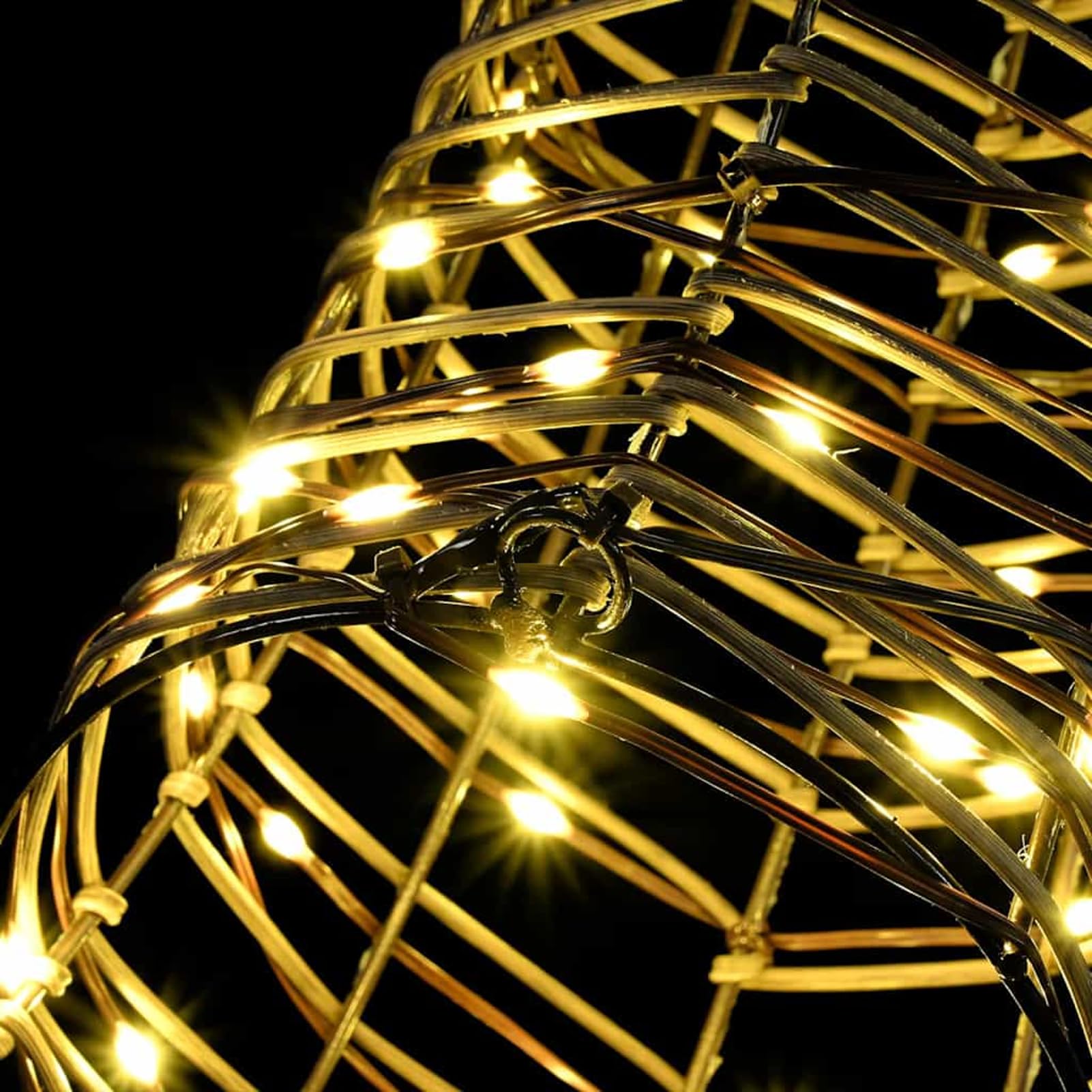 Gecheer Rentier Zieh Schlitten mit 140 LEDs Warmweiß 60 cm Rattan, Weihnachtsdekoration für Weihnachtsmarkt Festliche Eventdekoration Garten Rasen Terrasse Vorgarten Fassade42019067