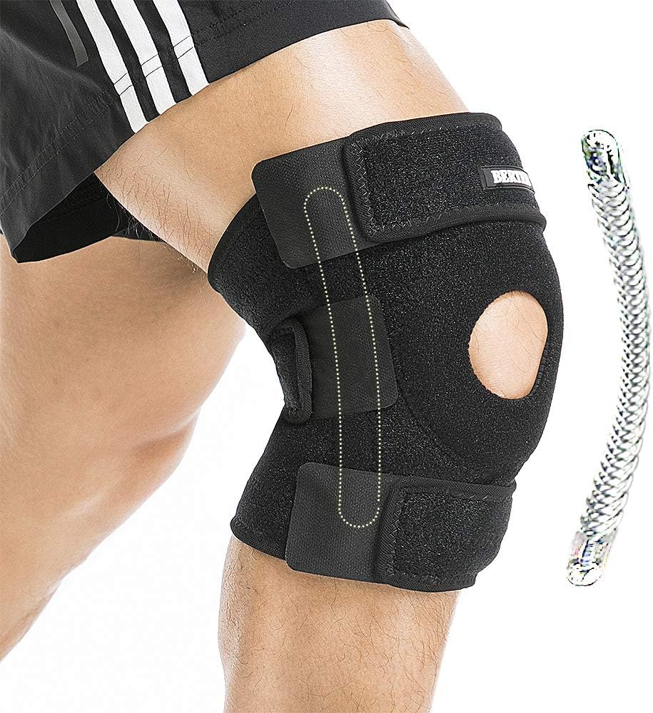 BERTER Knee Brace Open Patella Stabilizer Neoprene Knee Support for Men Women Running Basketball Meniscus Tear Arthritis Joint Pain Relief ACL