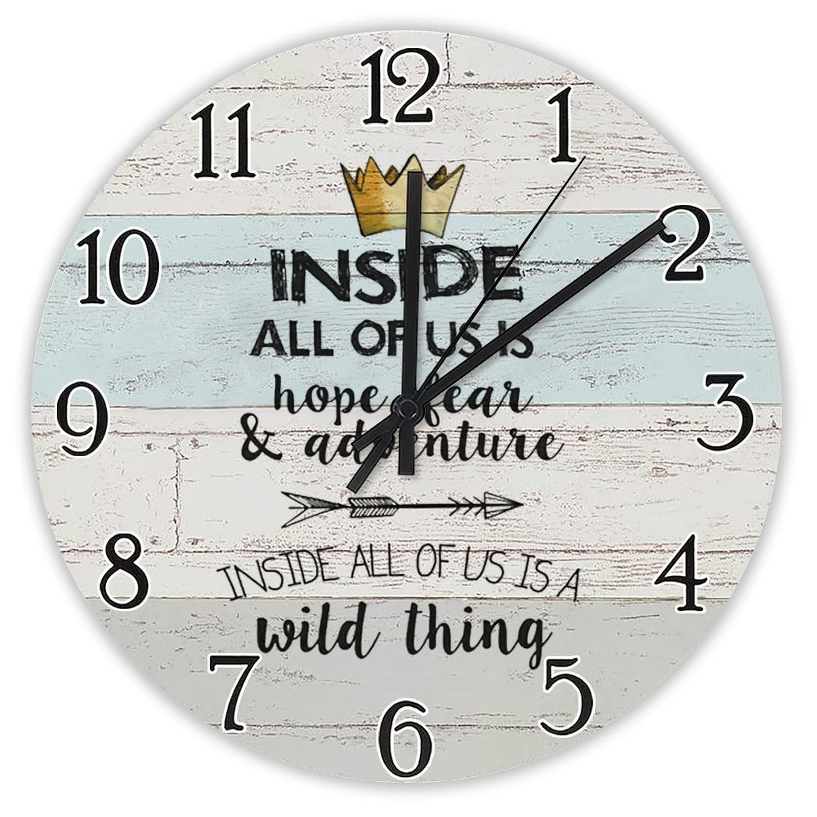 Horloge murale en bois de 38 cm pour décorer un salon chaleureux ou une chambre d'enfant