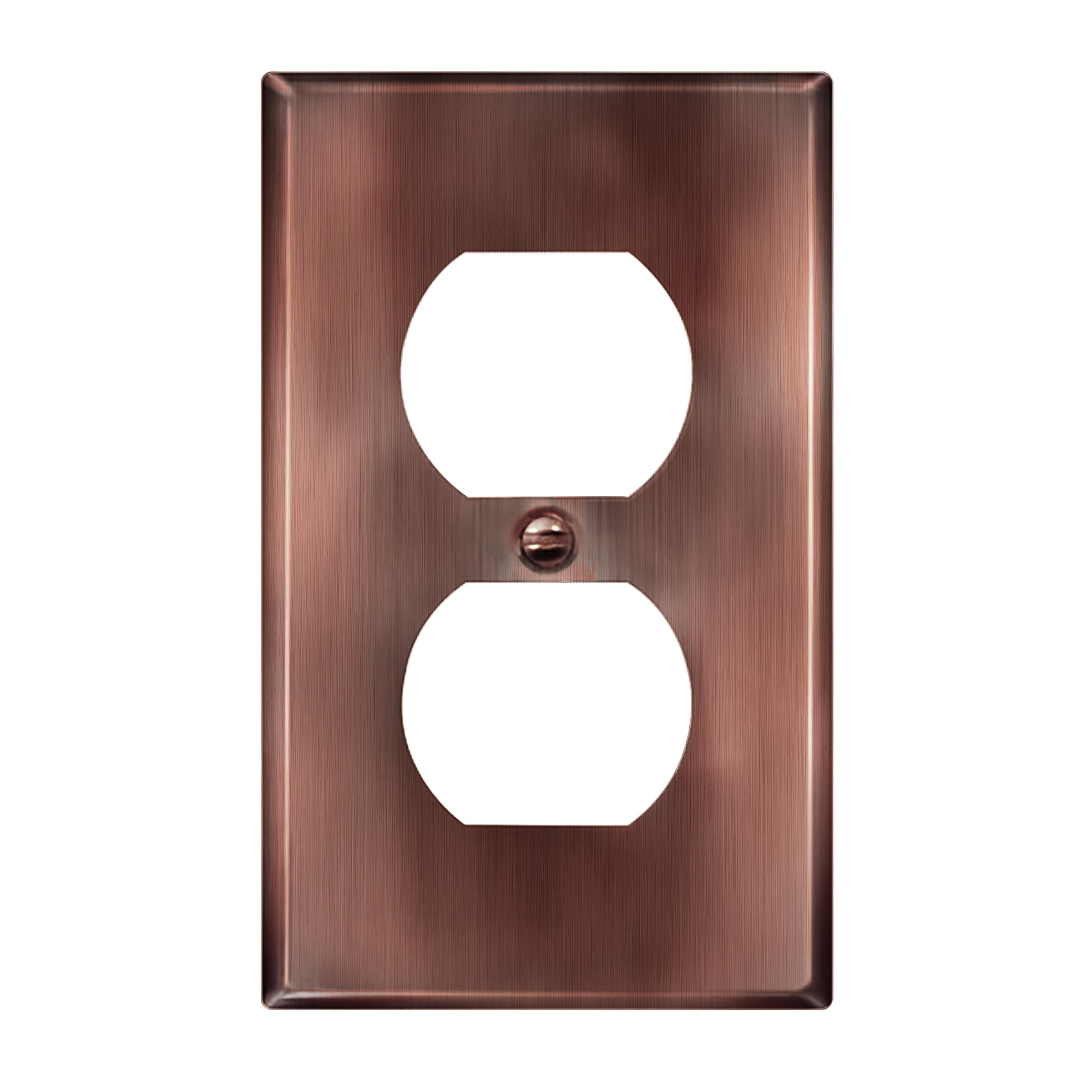 ENERLITES Duplex Receptacle Metal Wall Plate, Stainless Steel Outlet Cover, Corrosion Resistant, Standard Size 1-Gang 4.50" x 2.76", Stainless Steel