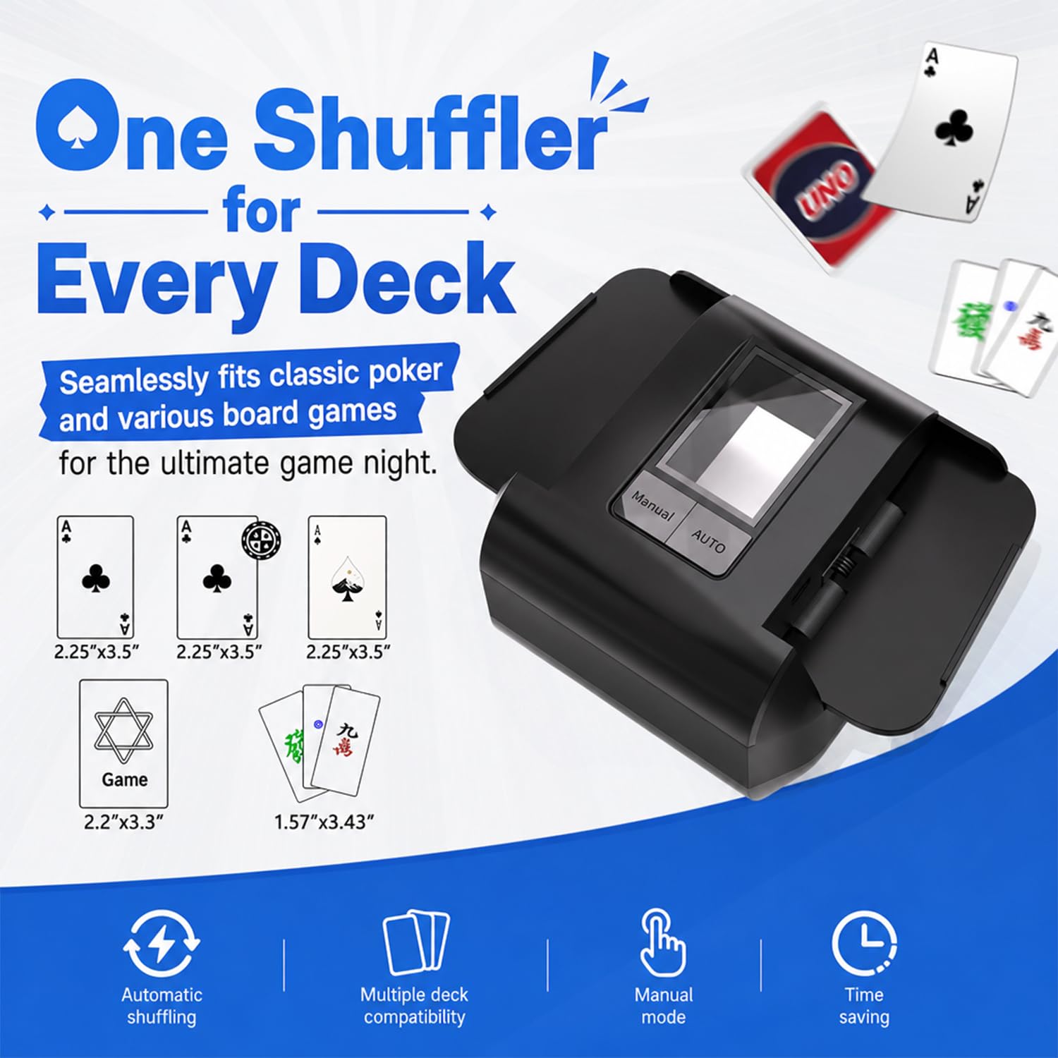 Shuffler automatico di carte per 1-2 Deck
