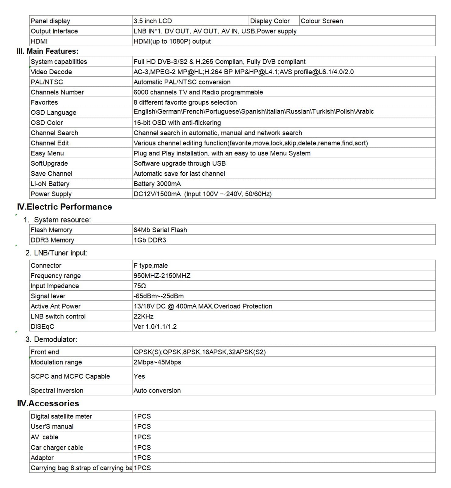 Wyszukiwarka satelitów, V9 Finder cyfrowa wizjer satelity 3.5 Cal LCD wizjer satelity cyfrowy miernik sygnału satelitarnego Finder miernik satelitarny Satfinder
