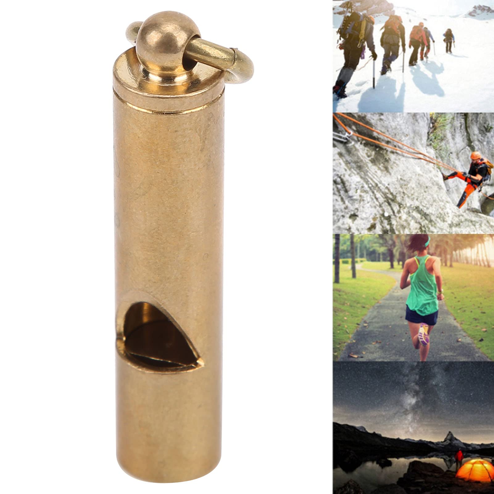 Culnflun Survival Whistle with Keychain Brass High Decibel Emergency Whistle for Outdoor Camping