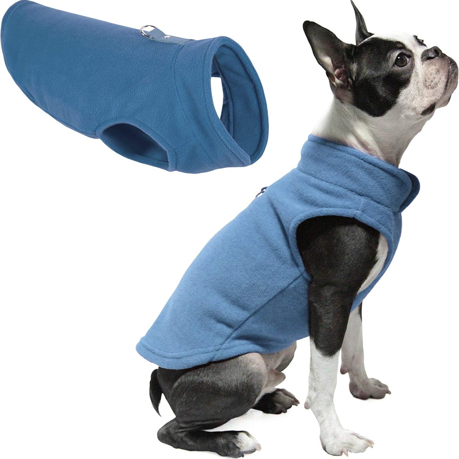 Gooby Every Day Fleece Cold Weather Dog Vest for Small Dogs Small, Blue