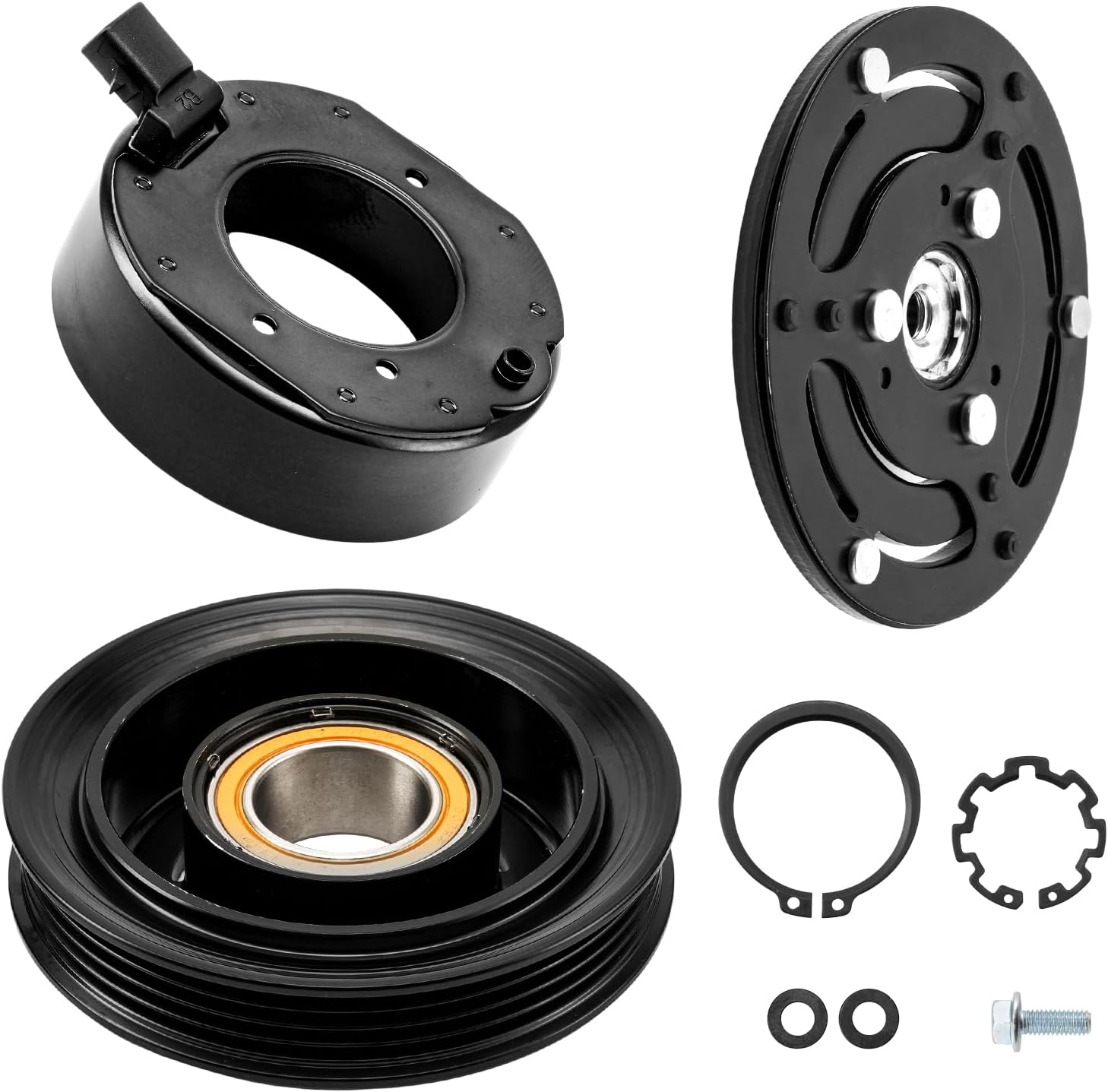 Torchbeam 98353 AC Compressor Clutch Kit Fit for Outback 2005-2009 2.5L, Outback 2005-2009 2.5T, Legacy 2005-2007, Legacy 2008-2009 2.5T, Legacy 2008-2009 2.5L, Replace 140382NC, 639424, 6512425