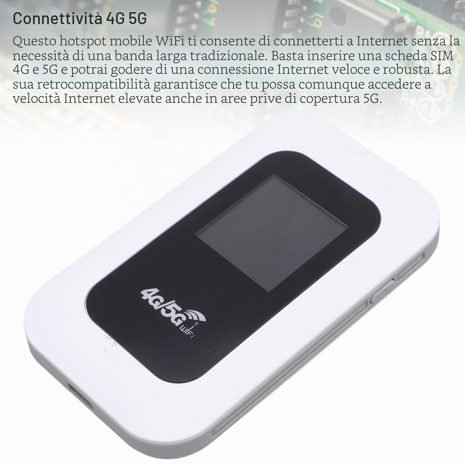 Tosuny Hotspot WiFi 4G/5G Portatile, Router Cellulare LTE 4G con Slot per Schede SIM, 300Mbps, 10 Dispositivi Collegati, Dispositivo Hotspot Mobile Portatile per Viaggi