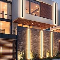 Vista 15 de Aipsun Paquete de 2 luces de pared exteriores, lámparas de luz exterior LED negras para montaje en pared, apliques de pared modernos para porche