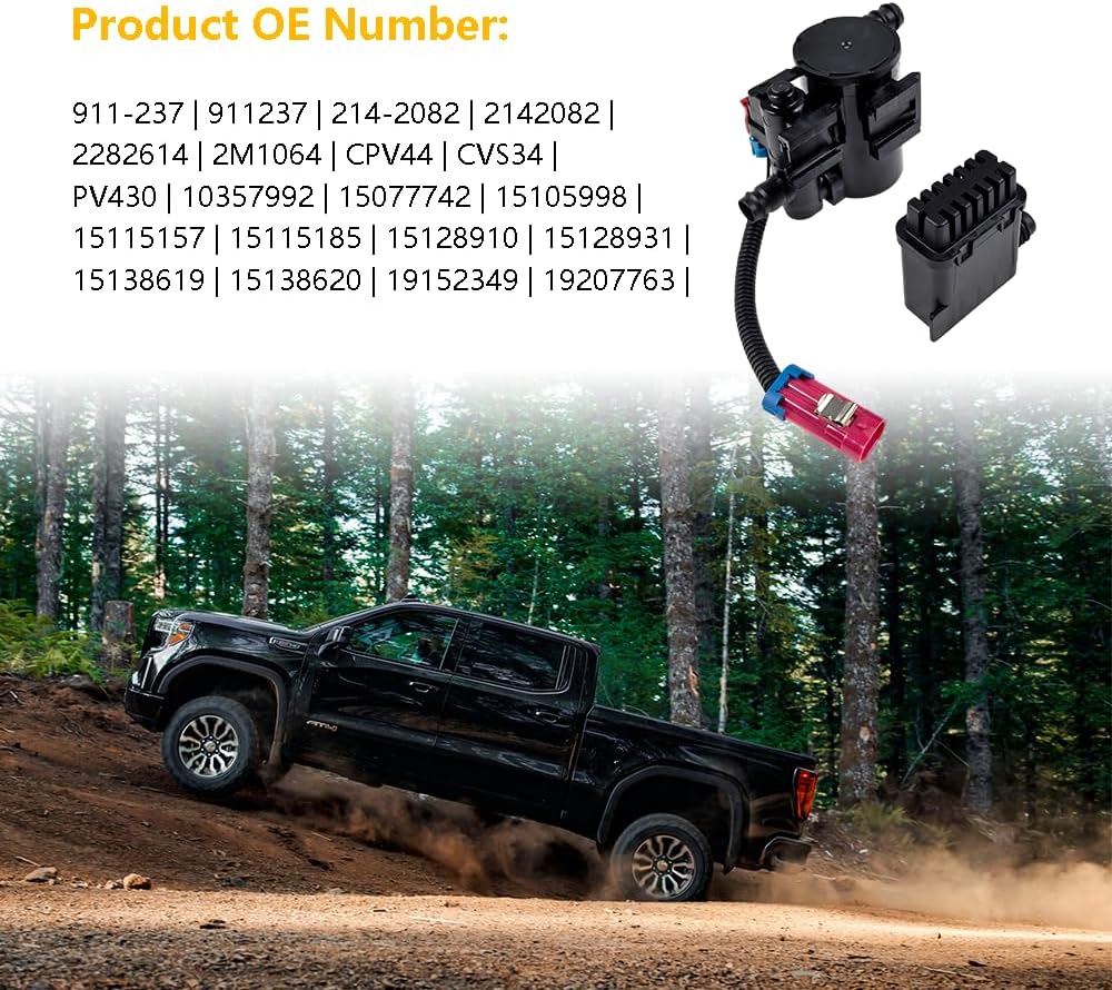 Evap Canister Vent Solenoid Valve Vapor Canister Purge Valve P0449 | Fit for Chevrolet Silverado GMC Sierra 1500 2500 3500 HD Classic | OE 19207763 911-237 10357992 CVS34 214-2082