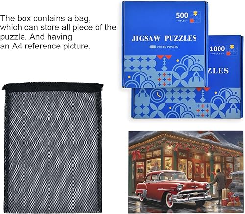 Miniatura 7 de Christmas Truck Jigsaw Puzzles 500 Pieces for Adults,Learning Educational Puzzles,Difficult and Challenge Families Toys with Mesh Storage Bag 2012104