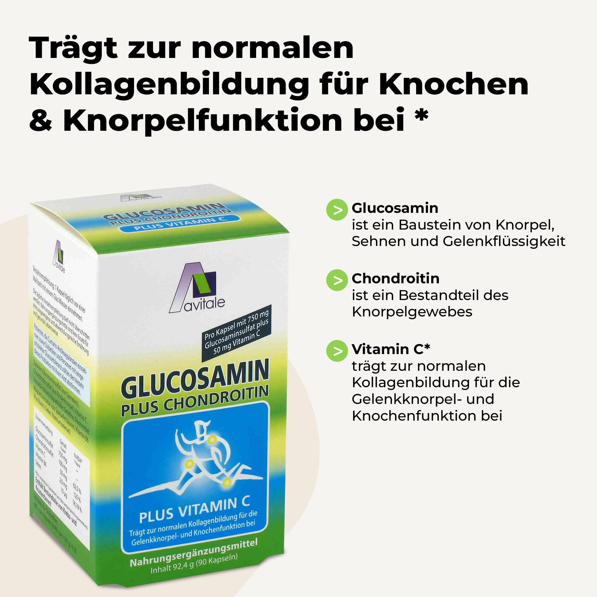 Avitale Glucosamin 750 mg + Chondroitin 100 mg Kapseln, 185 g
