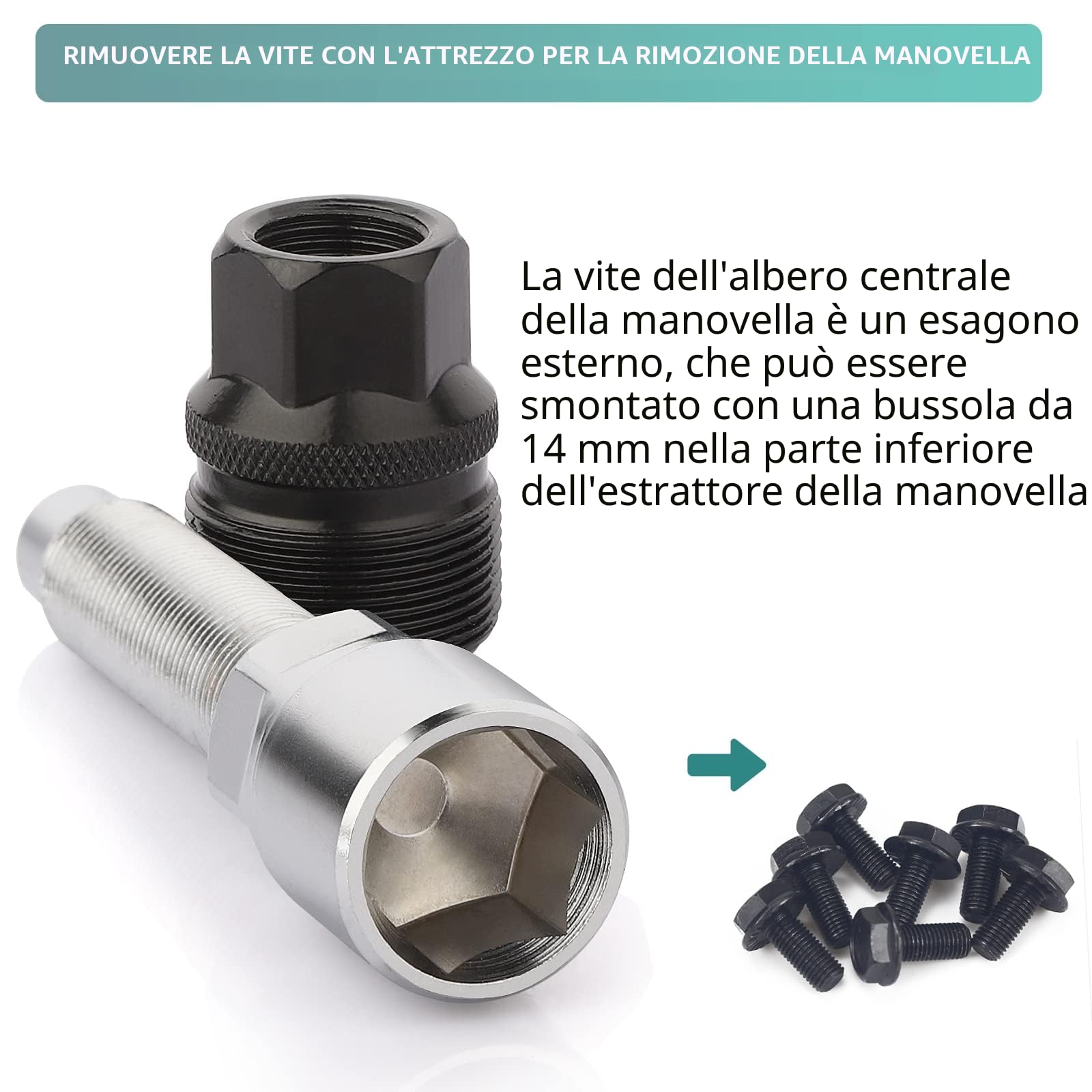 Estrattore Pedivella Bici e Movimento Centrale con Chiave Inglese 16mm Strumento Rimozione Riparazione Bicicletta