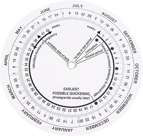 Miniatura 8 de Ruiqas Rueda de embarazo 8pcs calculadora de fecha de vencimiento de embarazada para médicos parteras enfermeras pacientes embarazadas