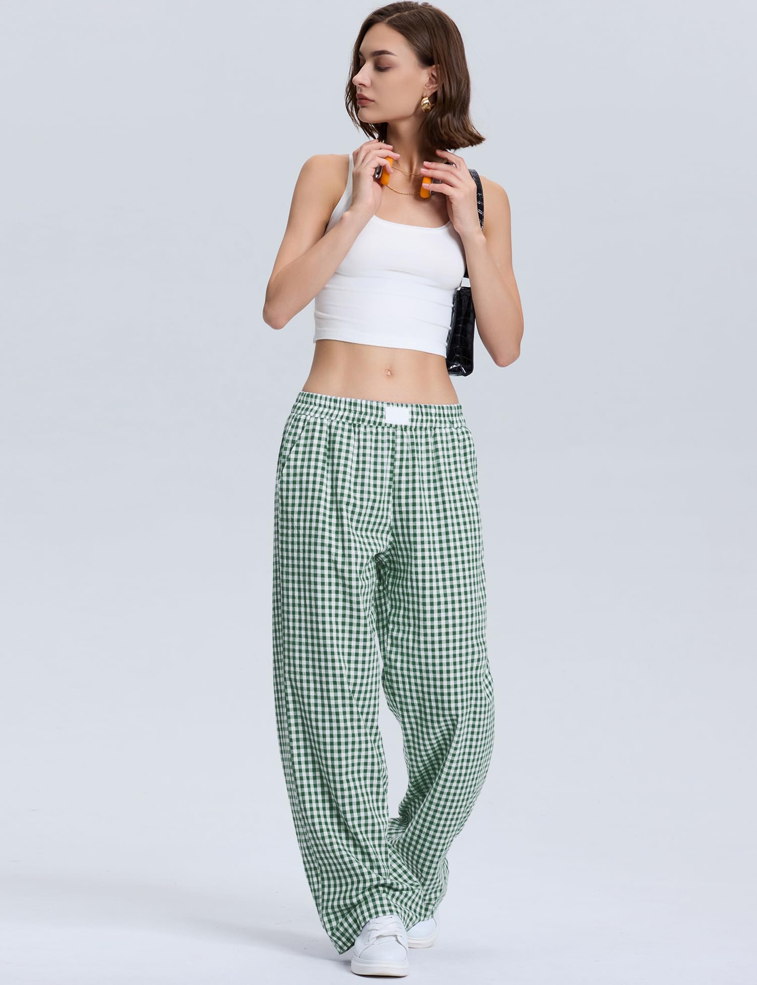 Rapbin Pantalones de pijama para mujer, ropa de dormir de algodón suave, casual, para verano, 2025, con bolsillos, ropa de dormir