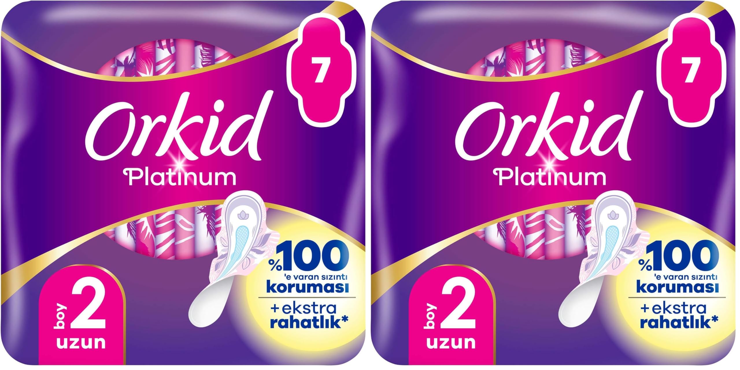 Orkid Platinum Hijyenik Ped Uzun Tekli Paket 7 Ped 2li paket