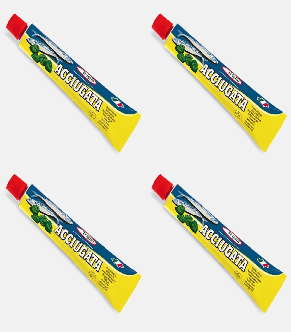 Triglia: " Acciugata " Capers and Anchovy Paste 2.1 Ounce (60gr) Packages (Pack of 4) [ Italian Import ]