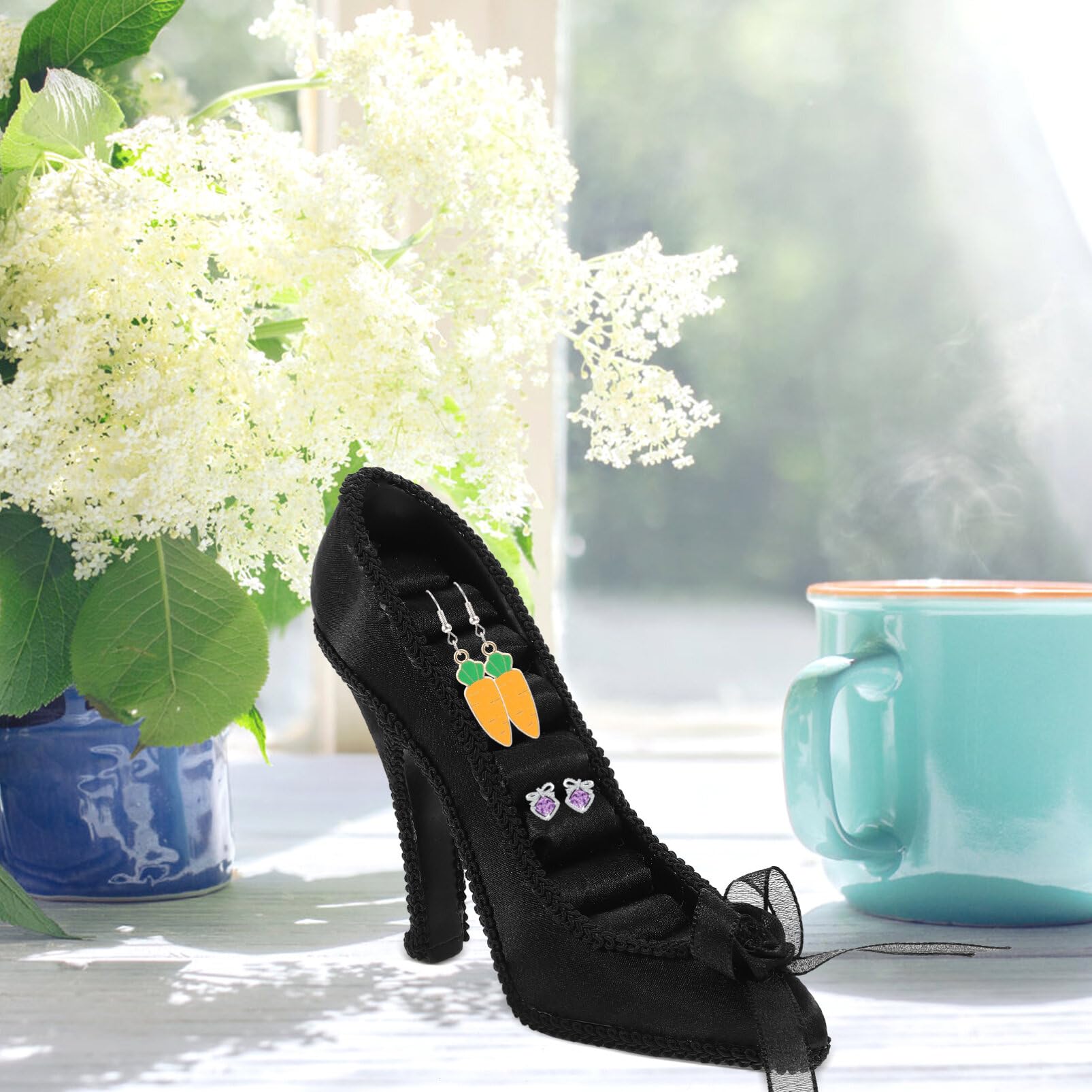 Alipis High Heels Ring Holder Womens Necklace Display Box Earring Insert Showcase Jewelry Storage Stand Jewelry Organization Box for Girl Women