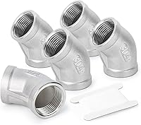 Vista 18 de TAISHER 2 piezas de acero inoxidable 304 accesorios de codo de 90 grados, tubo hembra NPT de 1 pulgada a 1 pulgada NPT hembra 304 accesorio