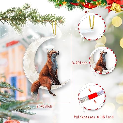 Miniatura 8 de Adornos de animales para árbol de Navidad, exquisito adorno acrílico de doble impresión para decoración de árbol de Navidad, decoración de sala de