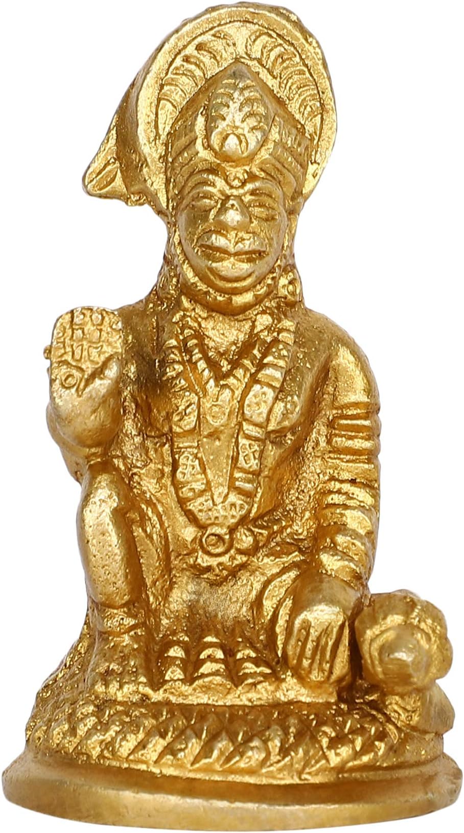 GURUJEE GURU JEE Brass Statue Hanuman Murti for Home Decor Pooja Mandir Small Religious Gift Item