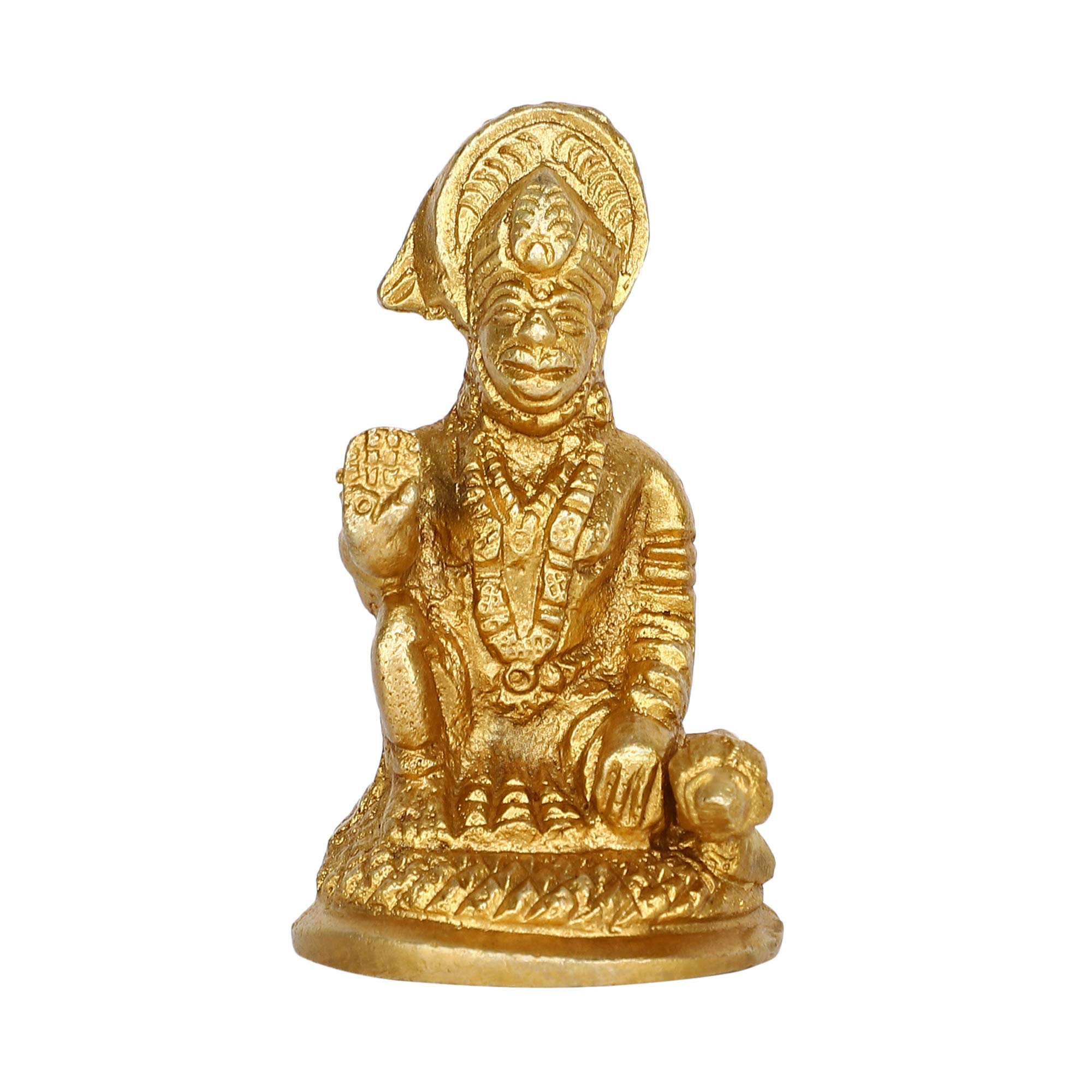 GURUJEE GURU JEE Brass Statue Hanuman Murti for Home Decor Pooja Mandir Small Religious Gift Item