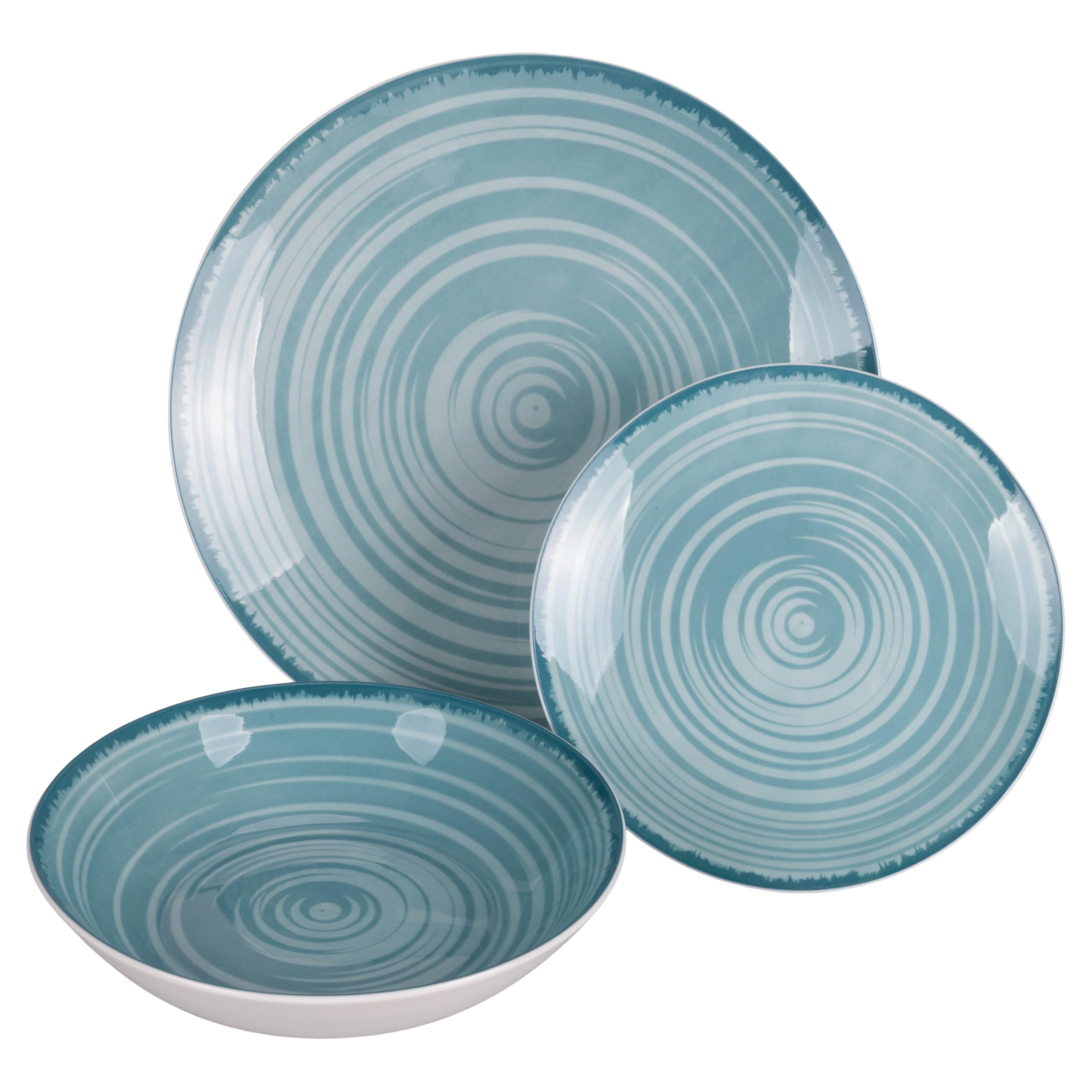 18-częściowy porcelanowy serwis obiadowy, 6-osobowy zastawa stołowa, domek wodny