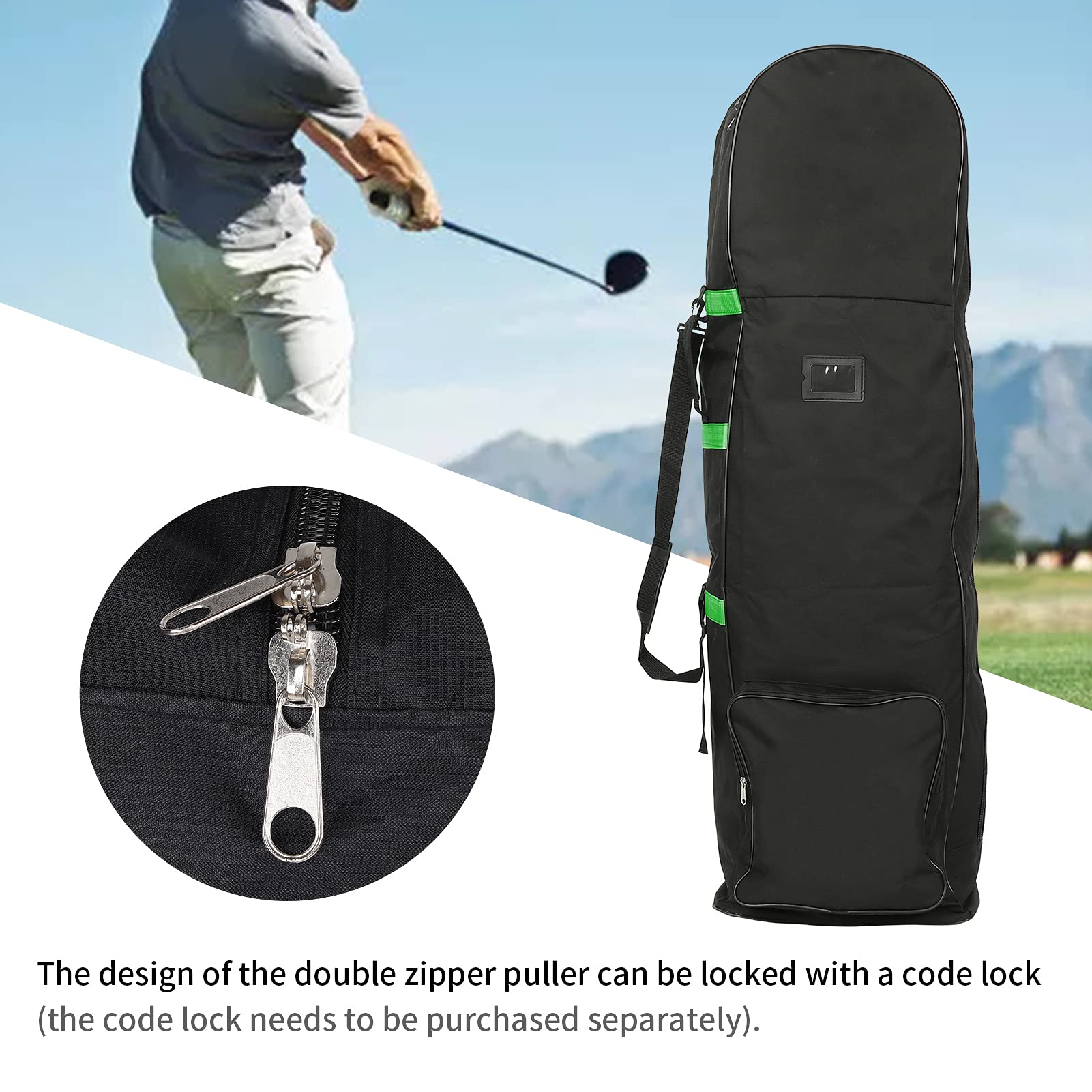 Golf -Luftfahrtbeutel, Golfreisen mit radn, Faltbare Oxford Golf Club -Hülle Cover -Reisetasche Aufbewahrungstasche für Safe Club Transport